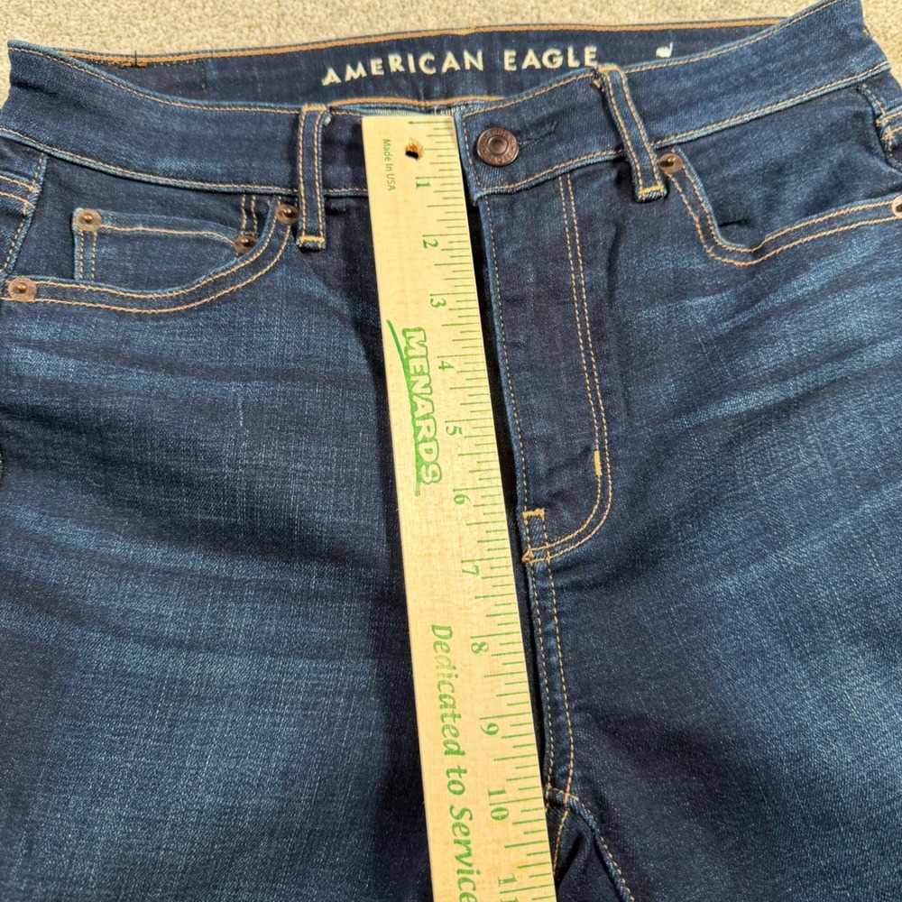 American Eagle Super Hi-Rise Flare Jeans Women 4 (FITS 28x27) Blue Super Stretch - Picture 11 of 13